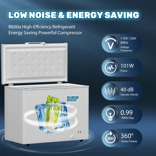 KICHKING 20 Cubic Feet Garage Ready Chest Freezer with Adjustable